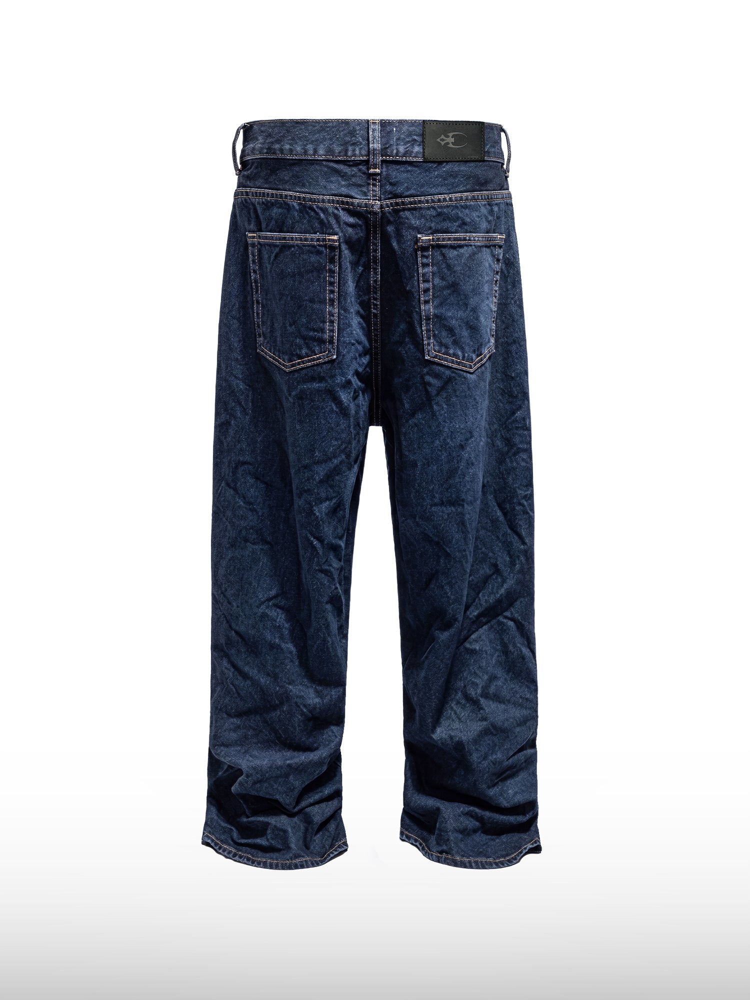 Wide Straight Denim-Hose