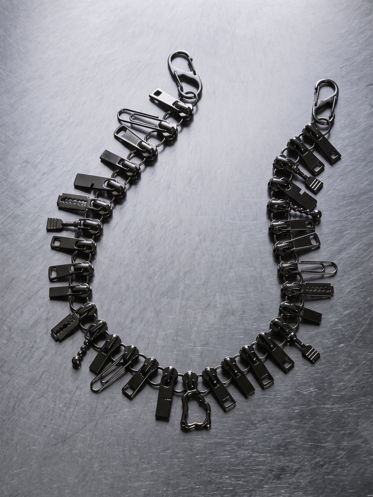 Reißverschluss-Anhänger-Bauchkette