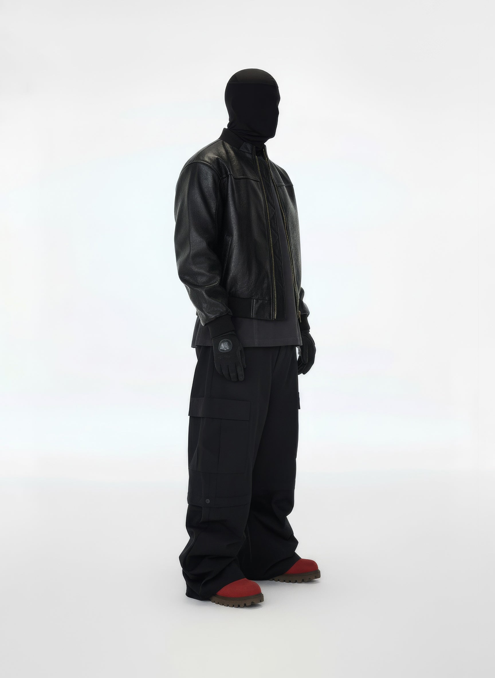 Bomberjacke aus knitterfreiem Leder im Motorradstil